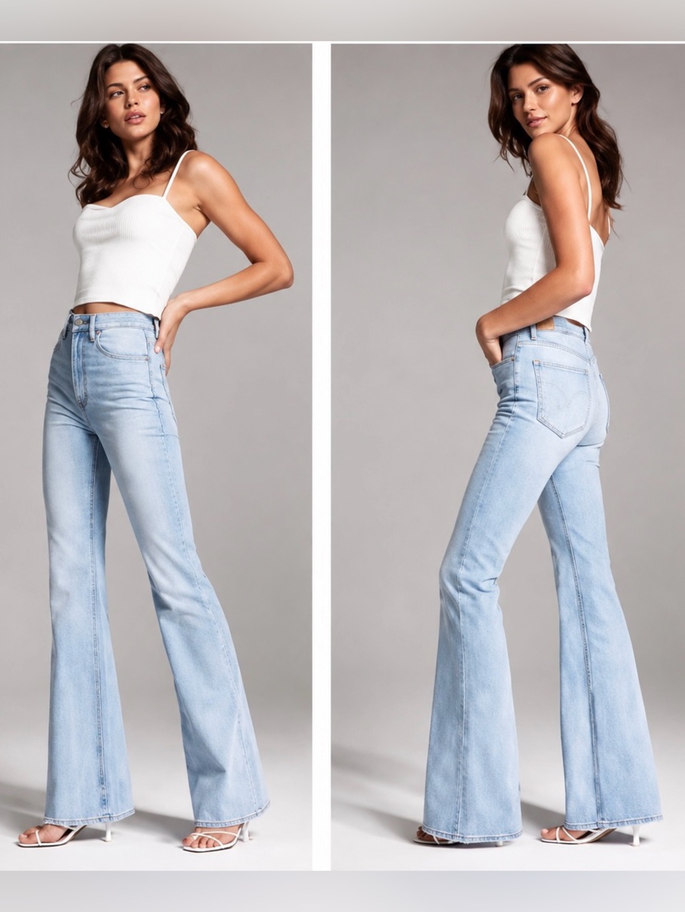 Aritzia Denim Forum The Marianne Flare Jeans Blue Wash Size 25 Organic Cotton